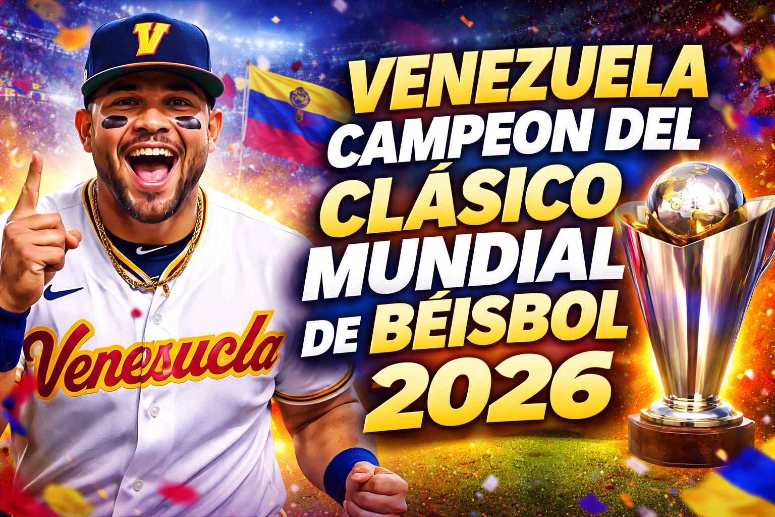 Venezuela Campeón del Clásico Mundial de Béisbol 2026 vence 3-2 a EE.UU. en Miami