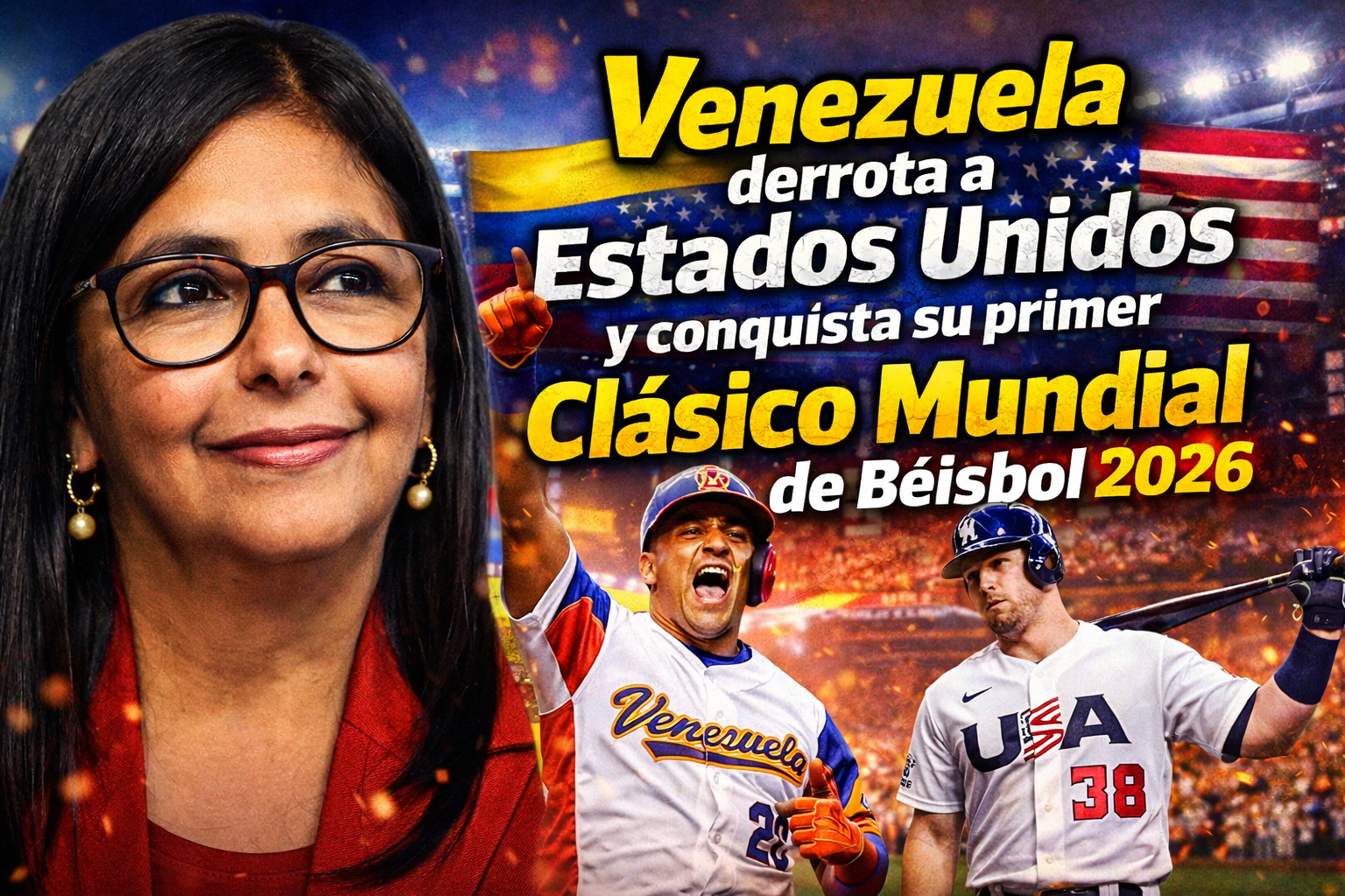 Venezuela derrota a Estados Unidos y conquista su primer Clásico Mundial de Béisbol 2026